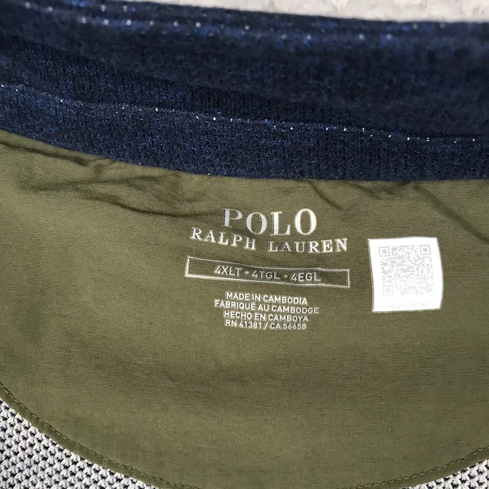 Polo Ralph Lauren 1/4 Zip Pullover Mens 4XLT Navy Performance Embroidery Logo